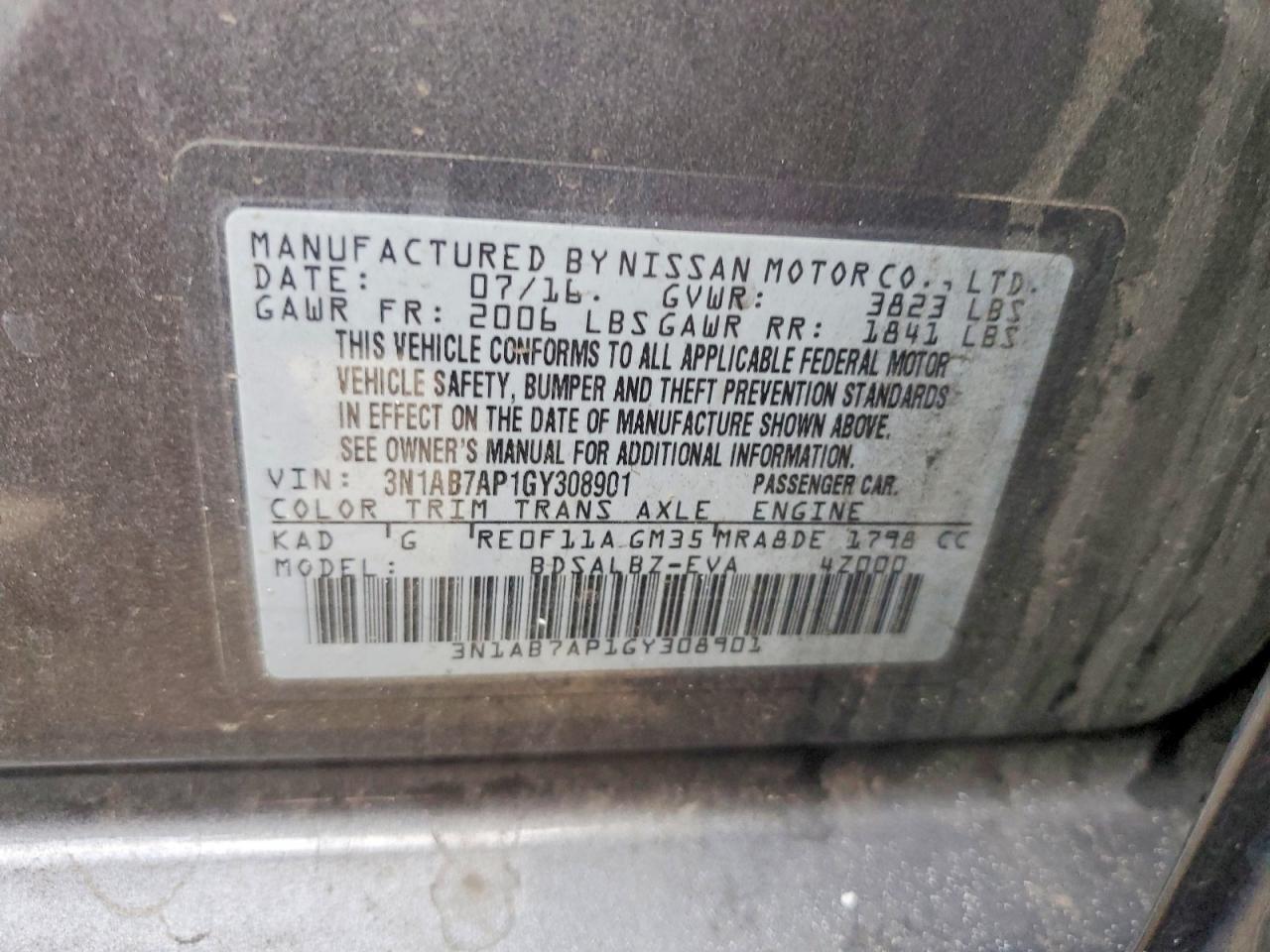2016 NISSAN SENTRA S photo 12