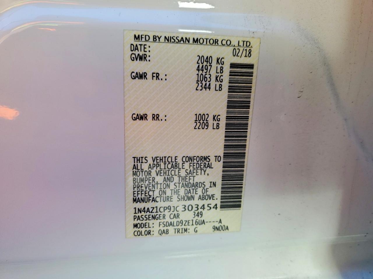 2018 NISSAN LEAF S photo 12