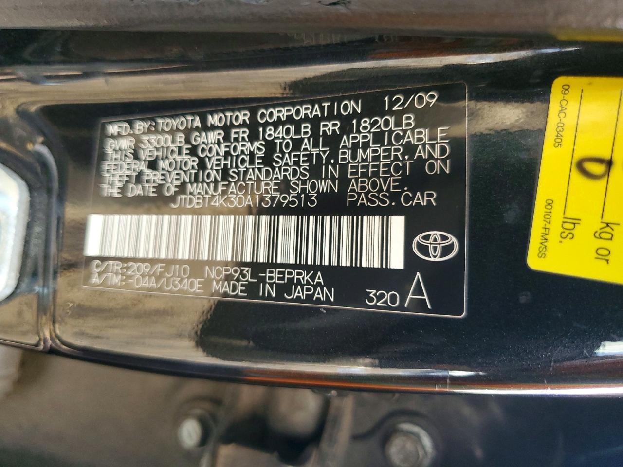 2010 TOYOTA YARIS photo 23