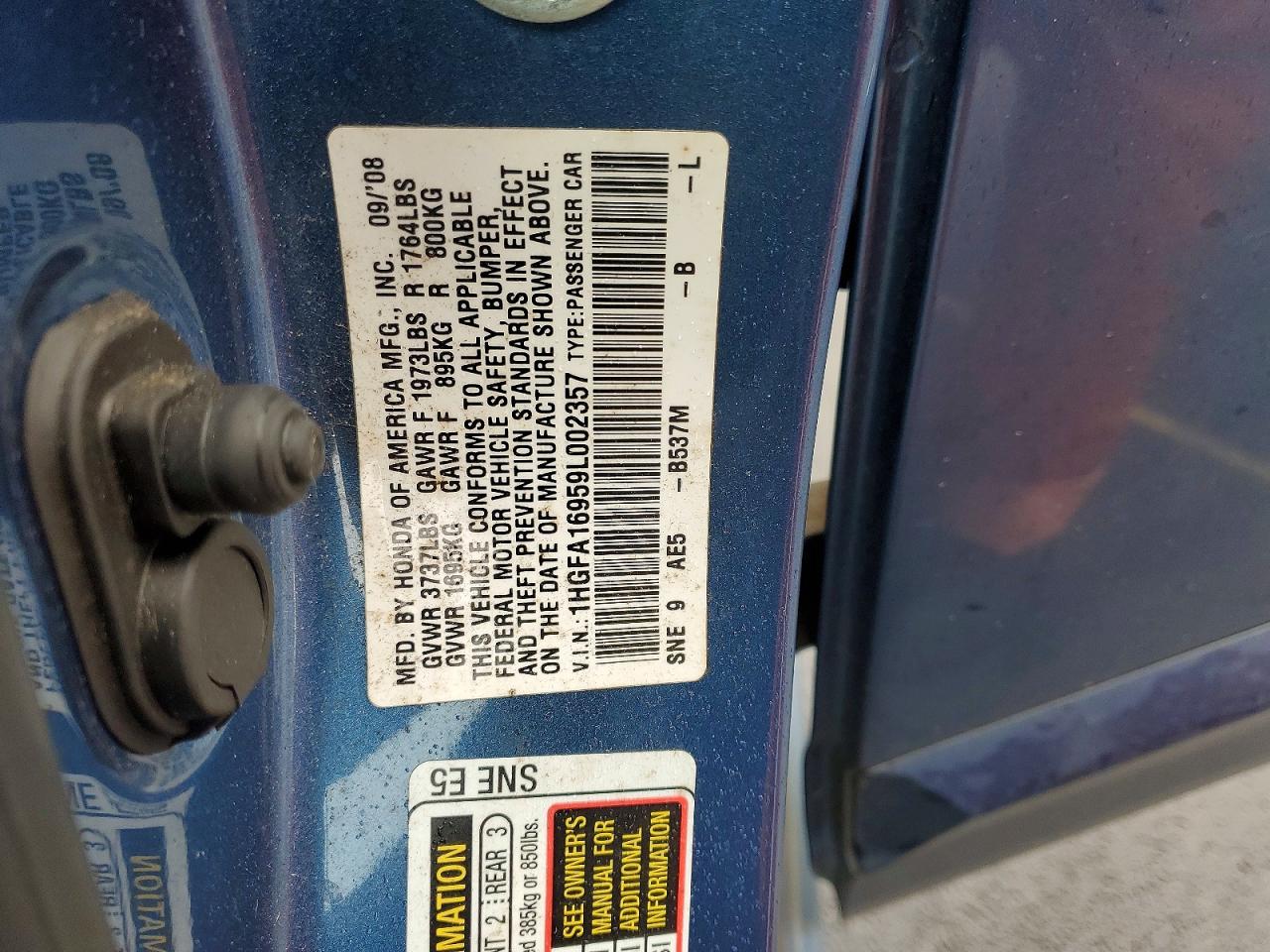 2009 HONDA CIVIC EXL photo 13