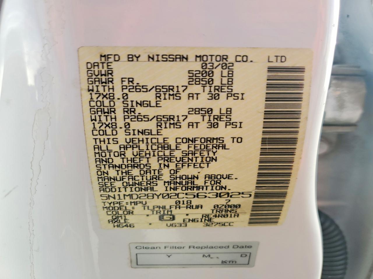 2002 NISSAN XTERRA SE photo 13