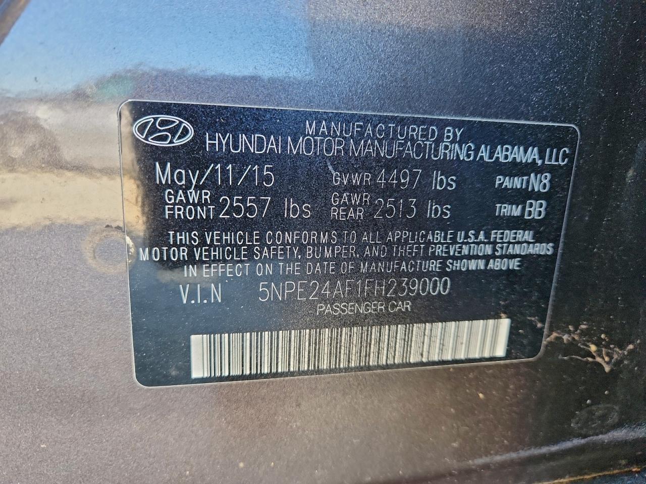 2015 HYUNDAI SONATA SE photo 12