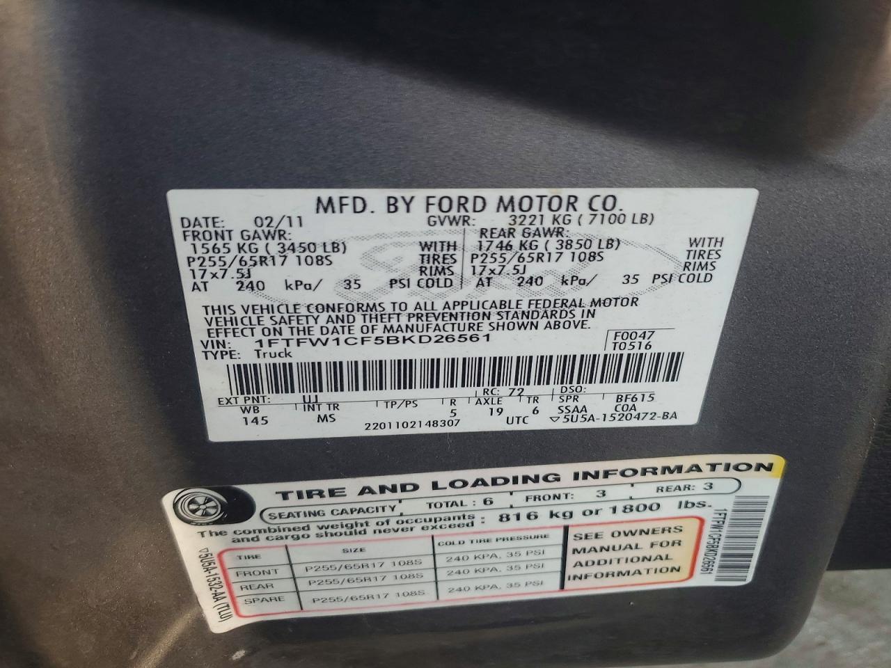 2011 FORD F150 SUPERCREW photo 12