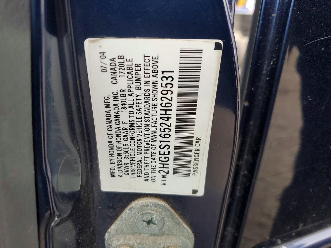 2004 HONDA CIVIC LX photo 12
