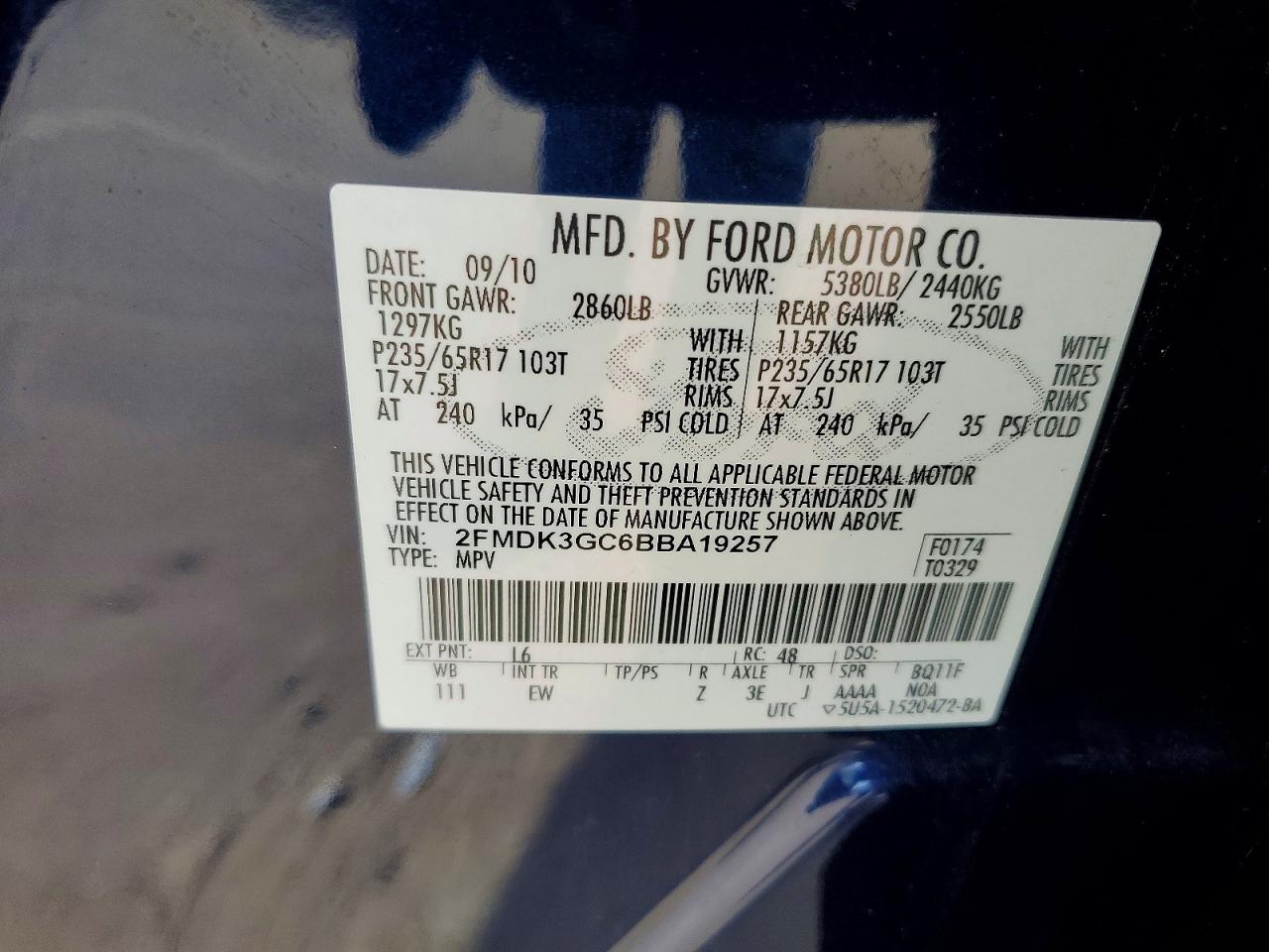 2011 FORD EDGE SE photo 13