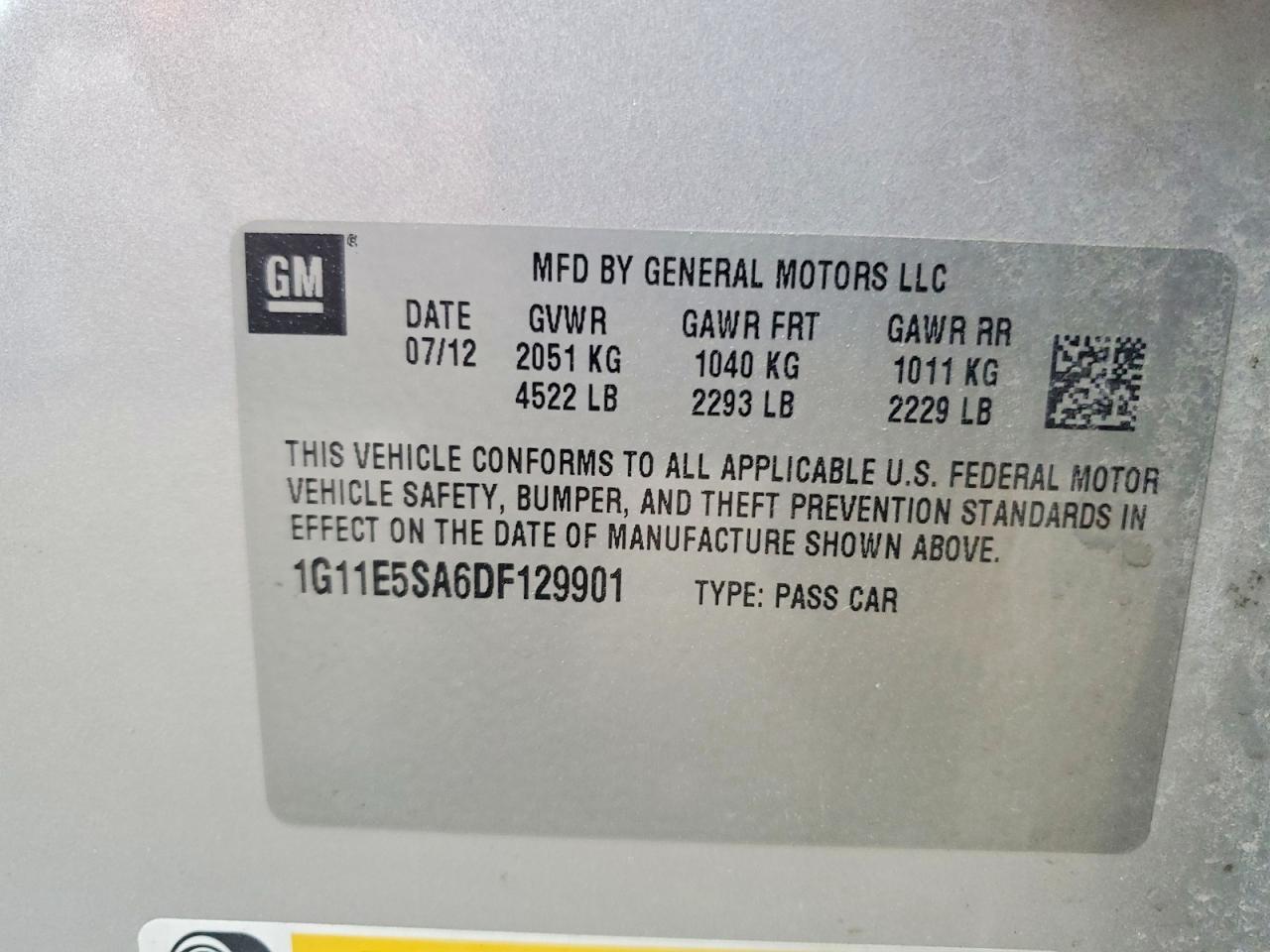 2013 CHEVROLET MALIBU 2LT photo 12
