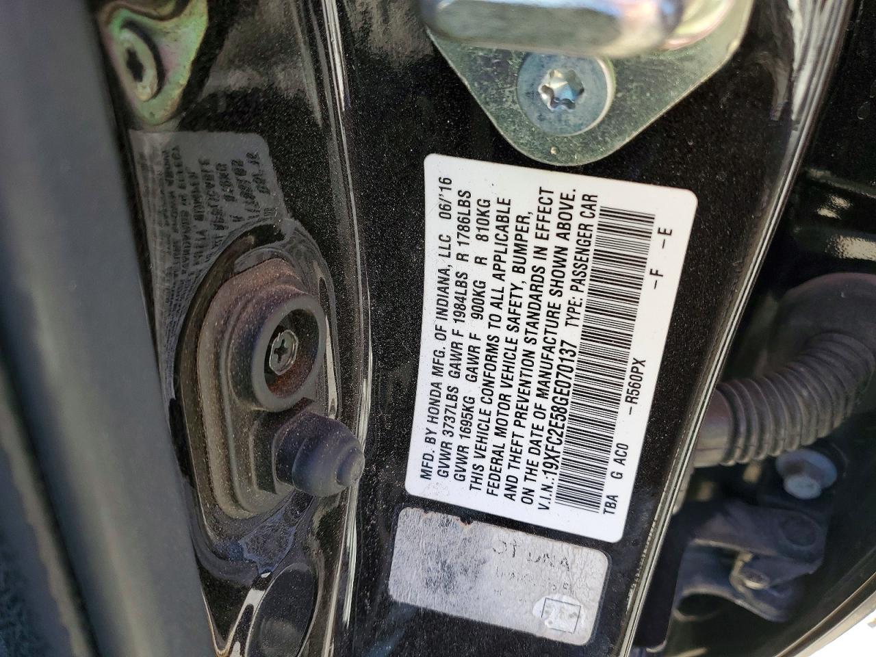 2016 HONDA CIVIC LX photo 12