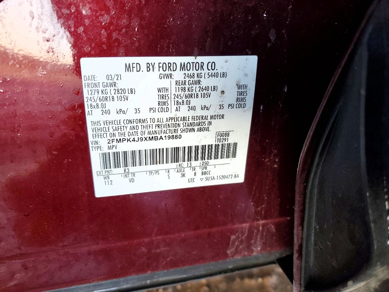 2021 FORD EDGE SEL photo 13
