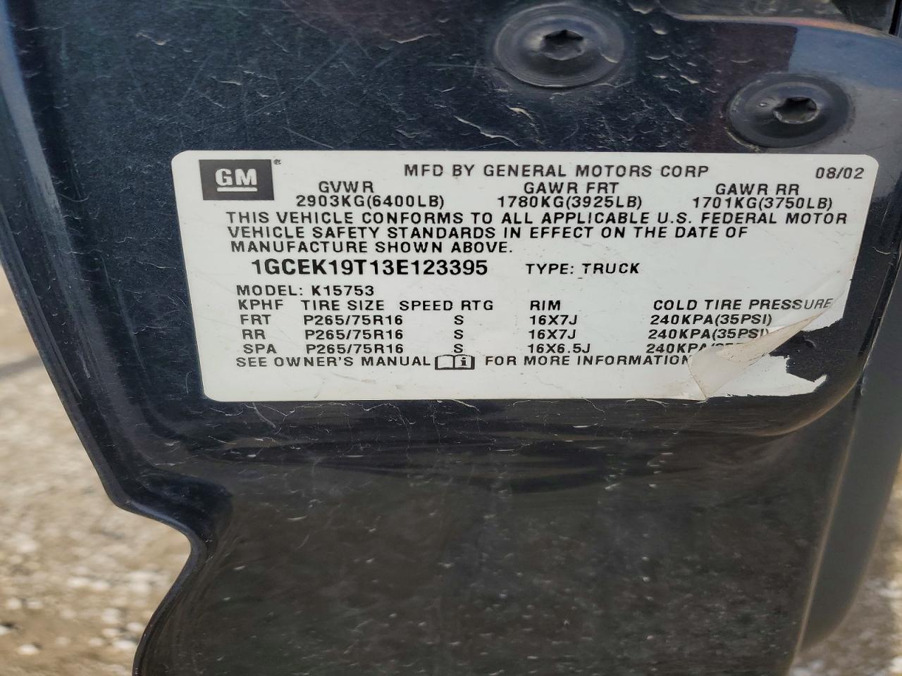 2003 CHEVROLET SILVERADO K1500 photo 12