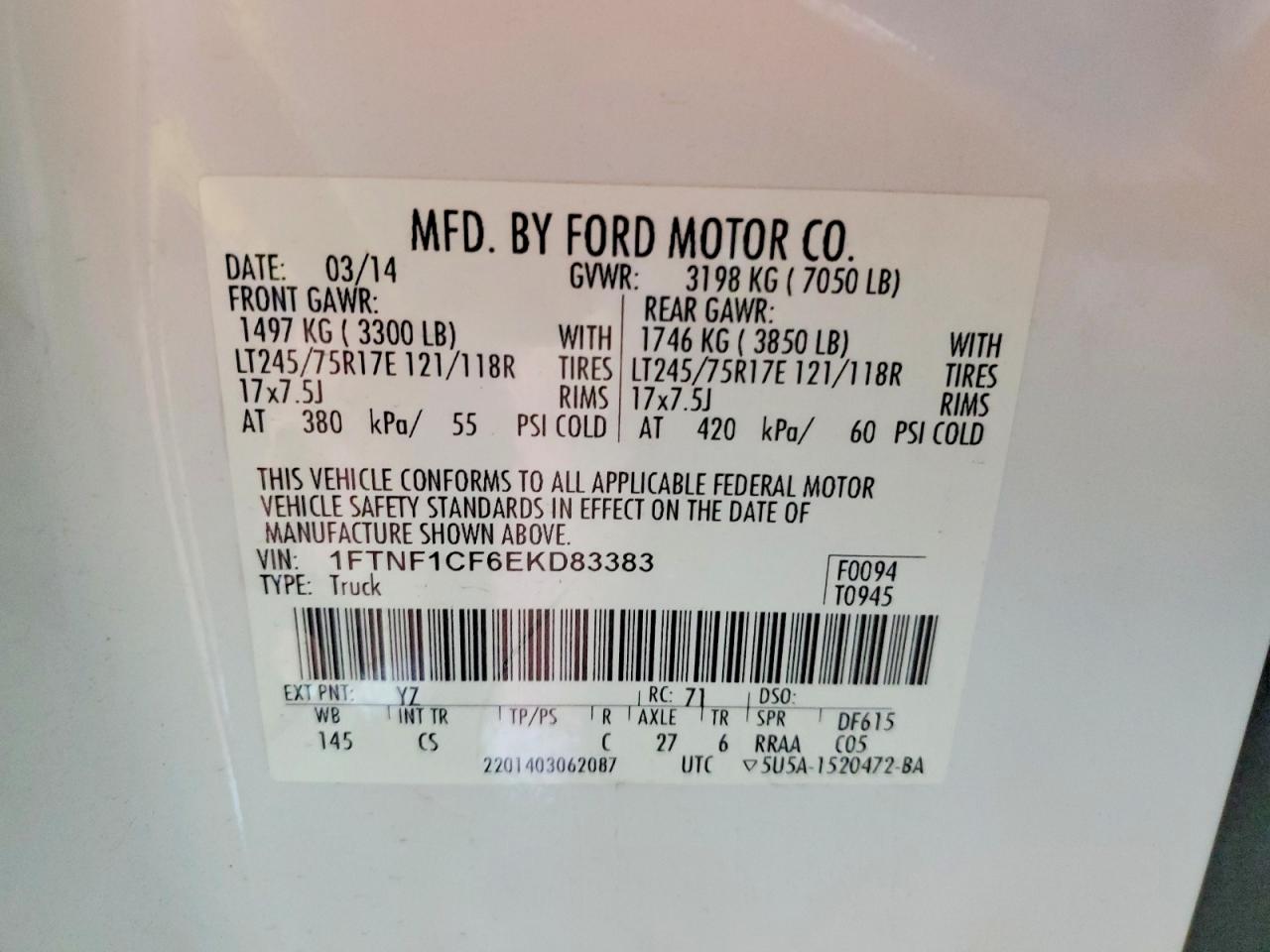 2014 FORD F150 photo 12