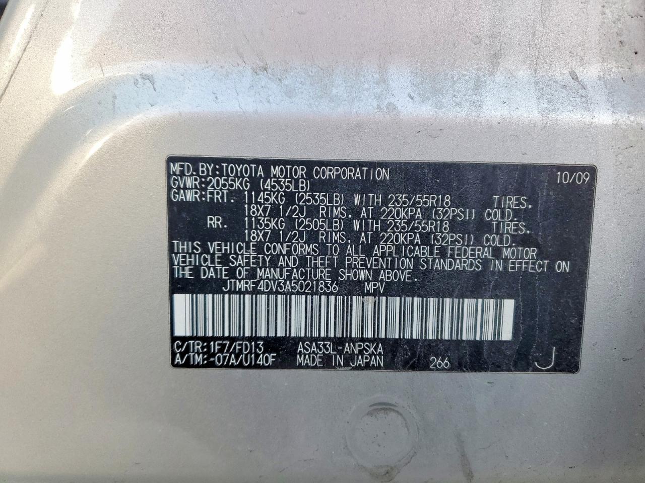 2010 TOYOTA RAV4 SPORT photo 13