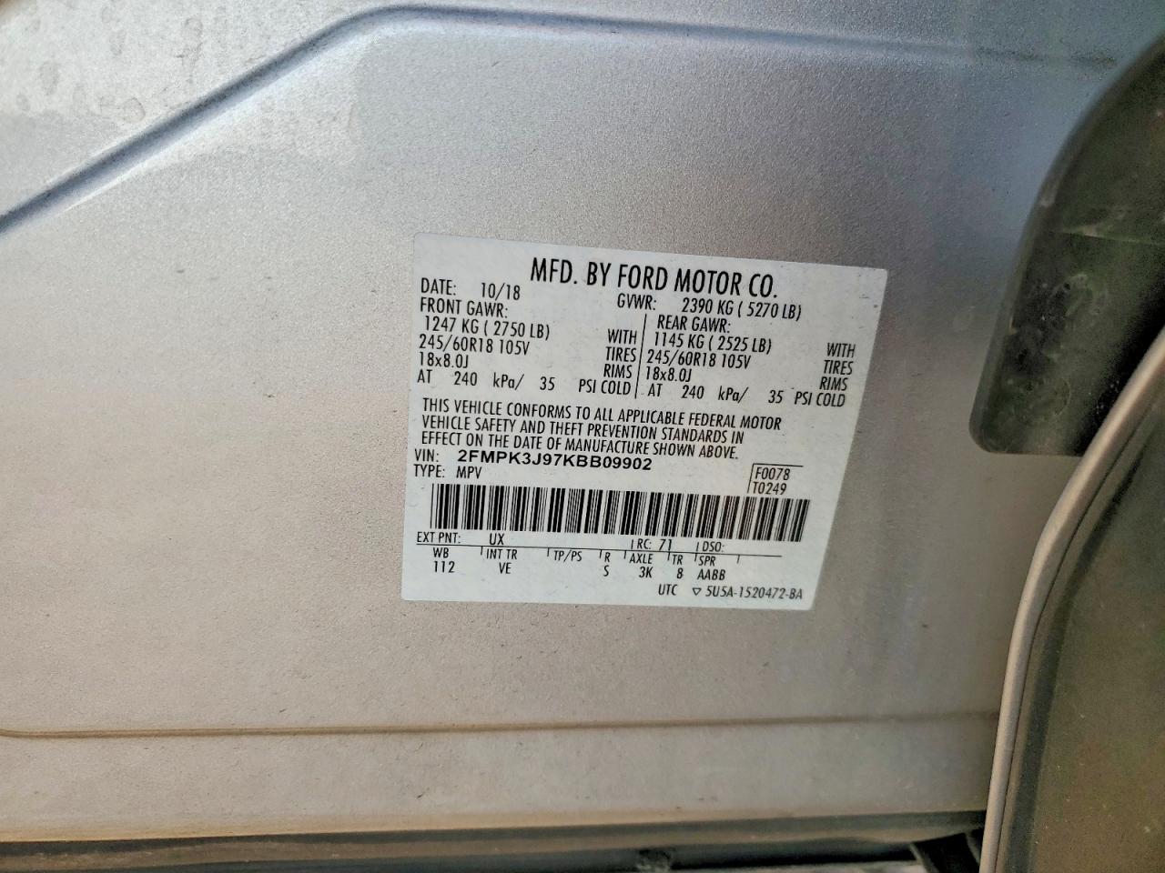 2019 FORD EDGE SEL photo 27