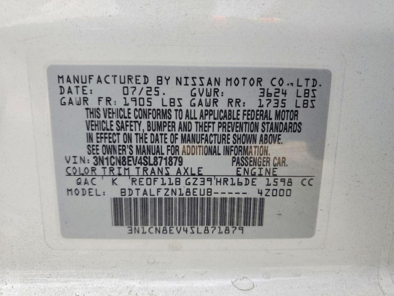 2025 NISSAN VERSA SV photo 23