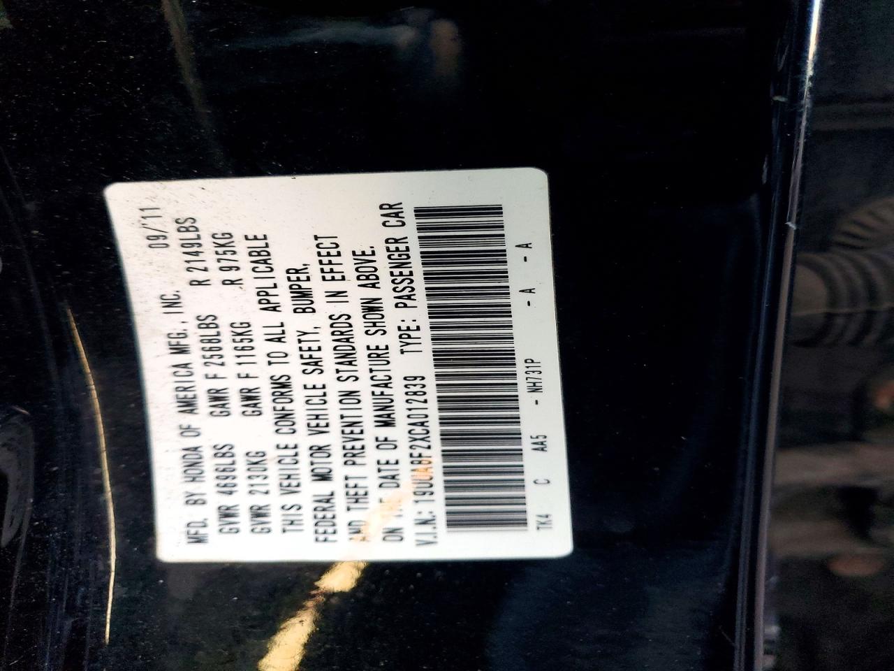 2012 ACURA TL photo 12