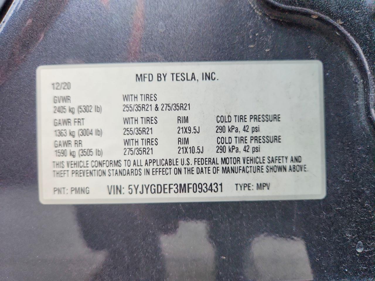 2021 TESLA MODEL Y photo 13