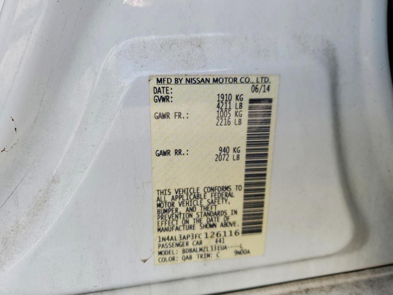 2015 NISSAN ALTIMA 2.5 photo 25