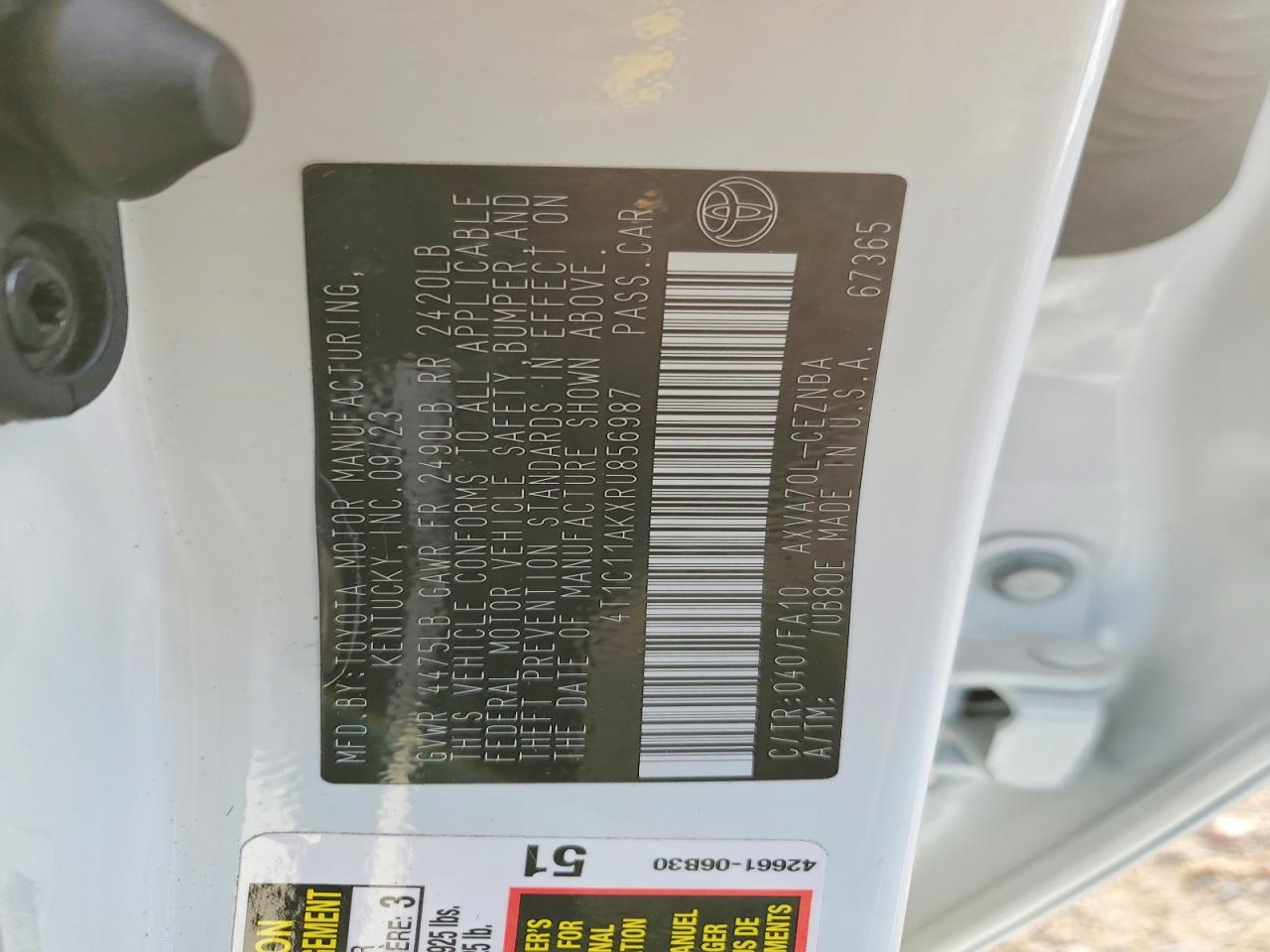 2024 TOYOTA CAMRY LE photo 12