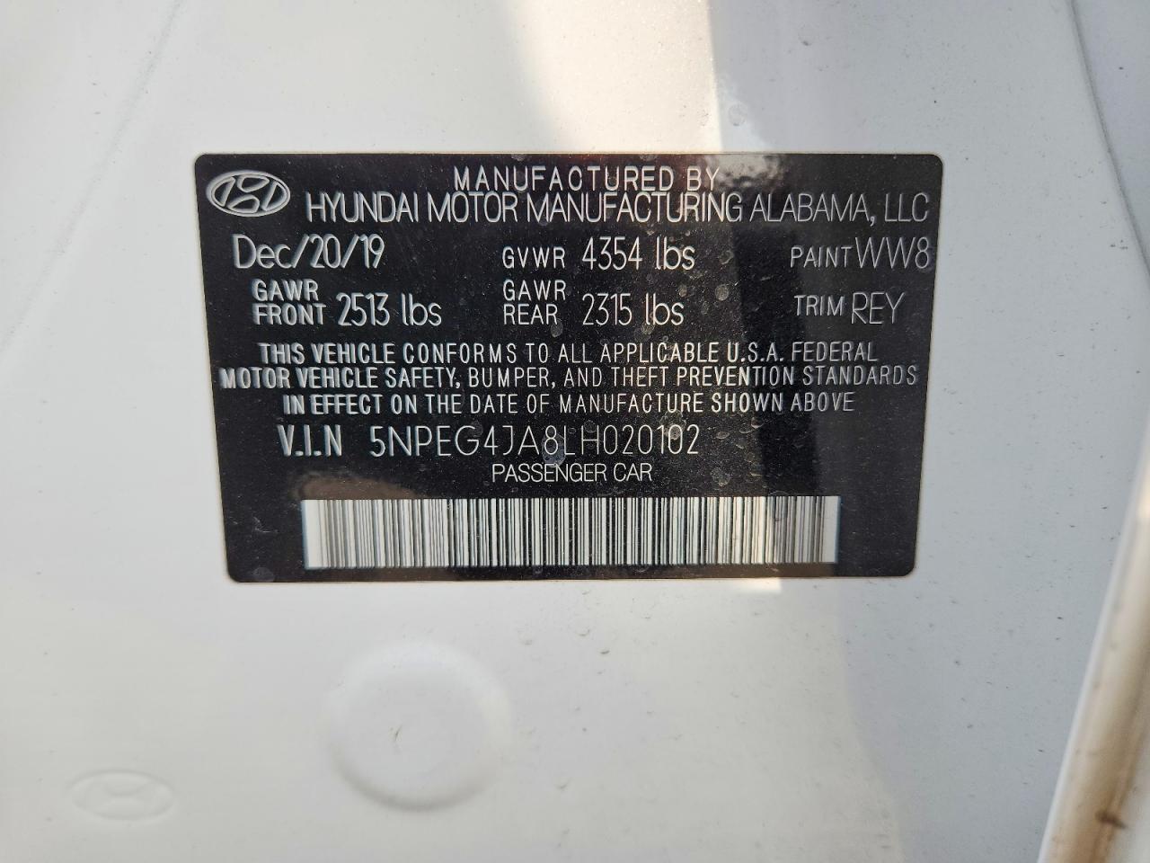 2020 HYUNDAI SONATA SE photo 12
