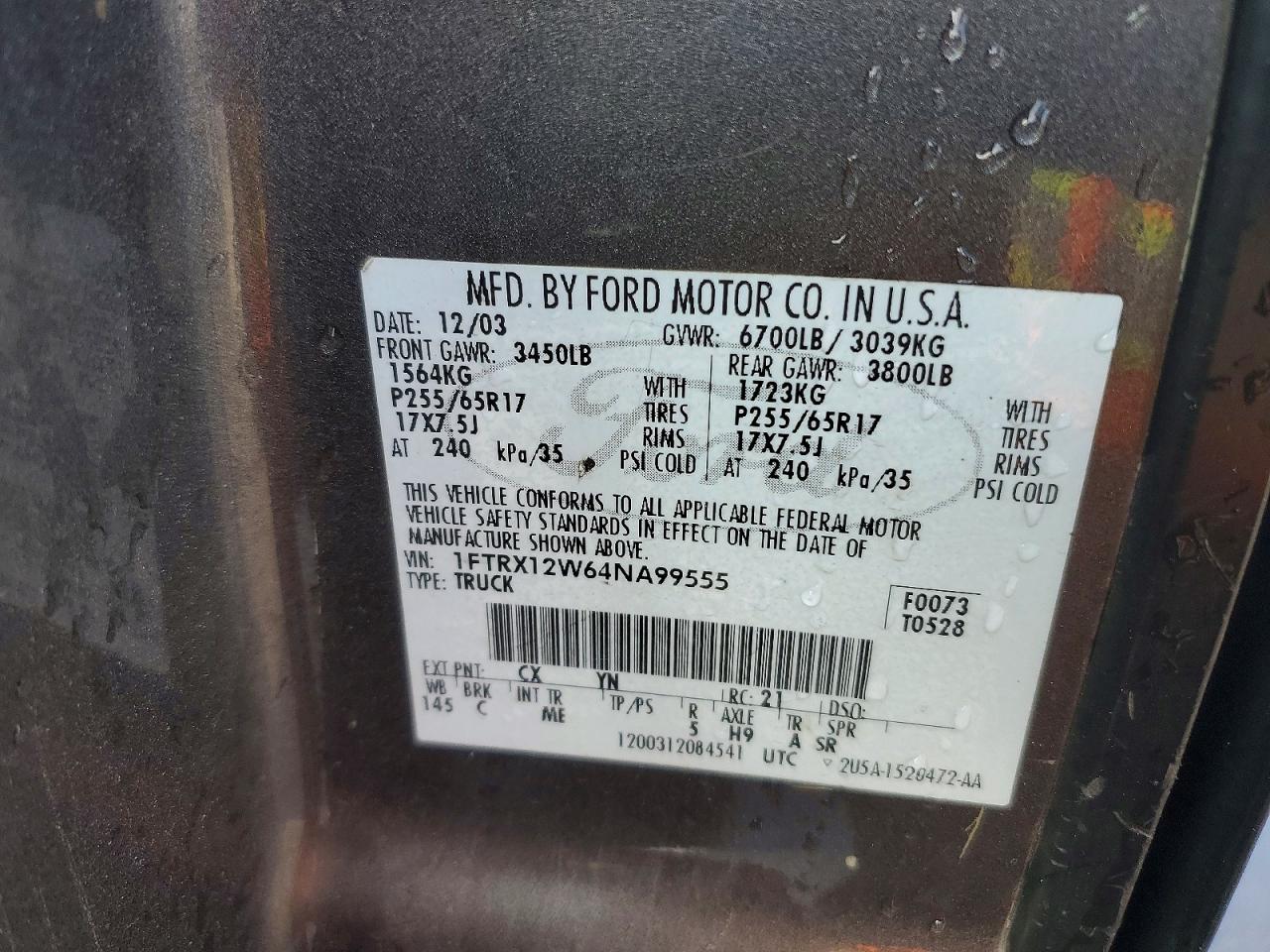 2004 FORD F150 photo 12
