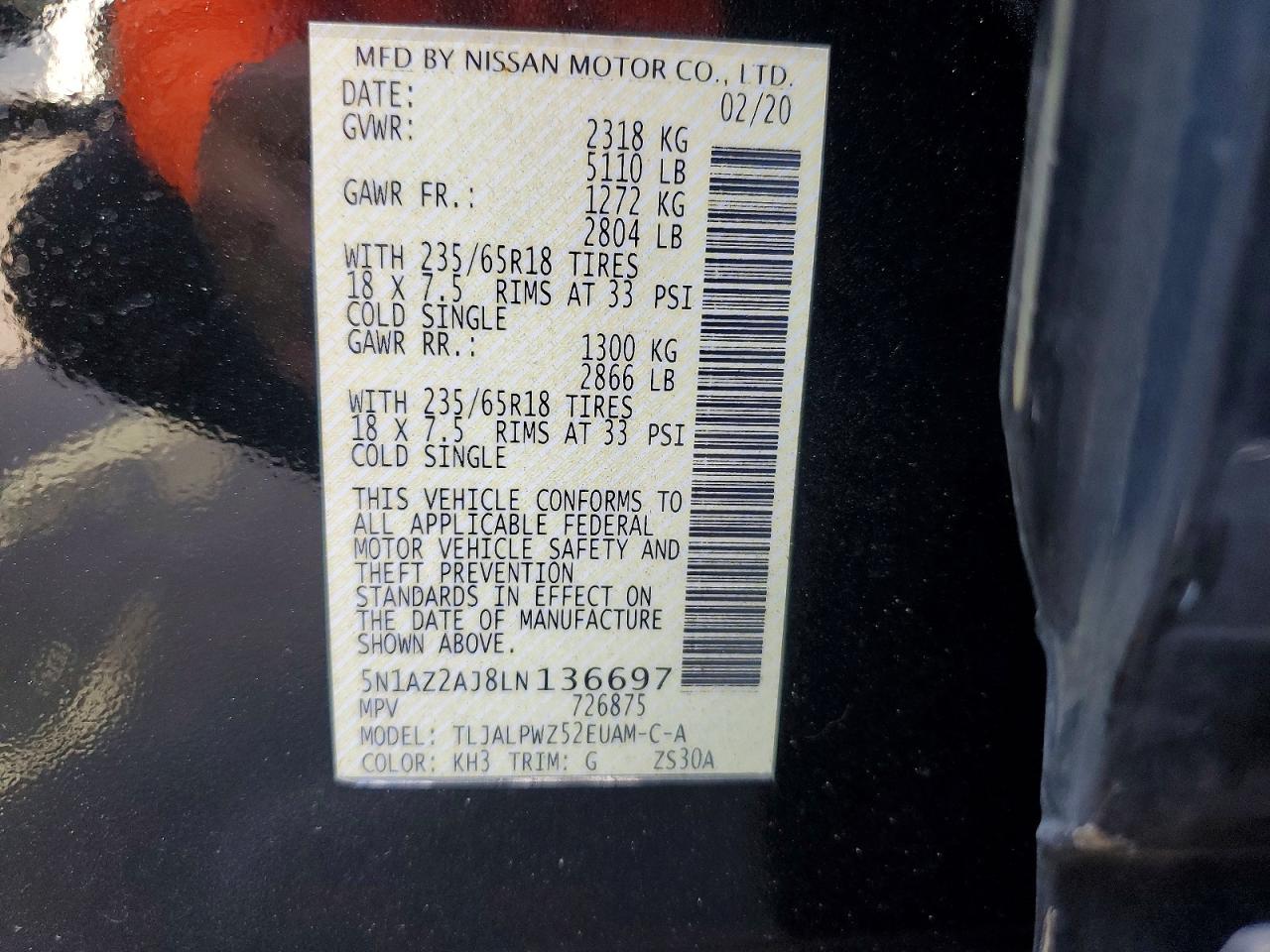 2020 NISSAN MURANO S photo 14