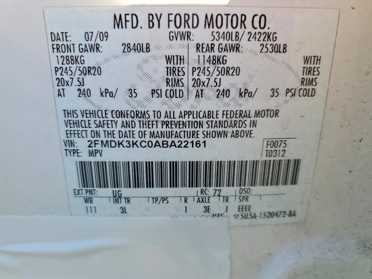 2010 FORD EDGE LIMITED photo 13