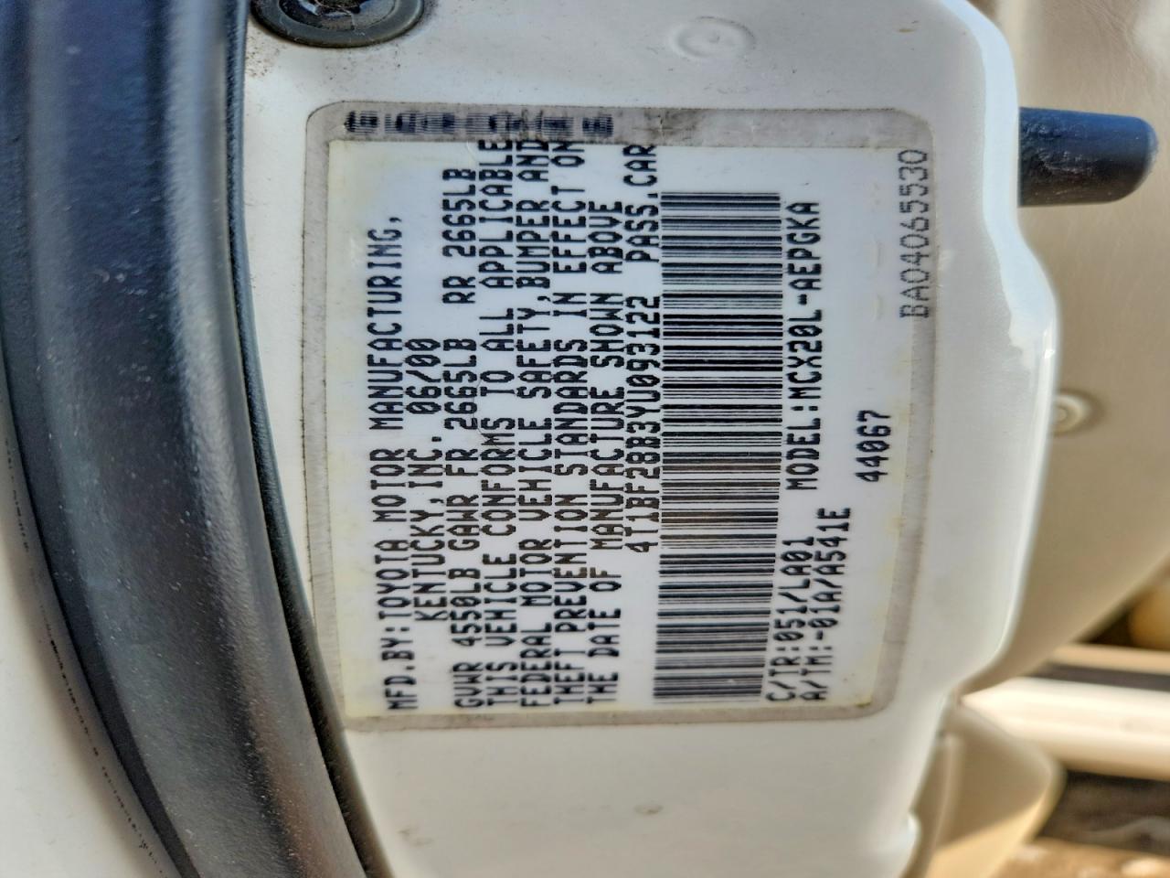 2000 TOYOTA AVALON XL photo 12