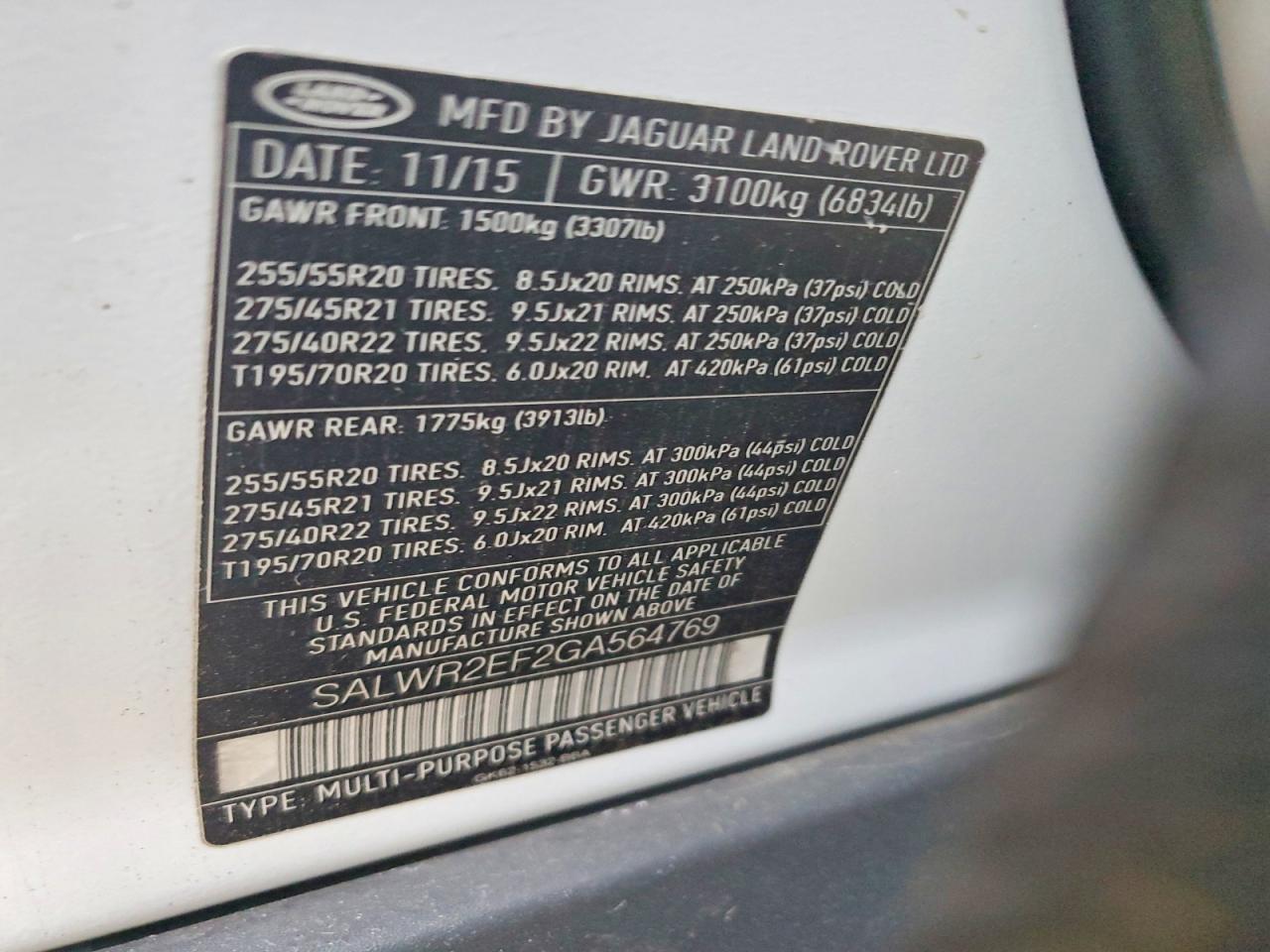 2016 LAND ROVER RANGE ROVER SPORT SC photo 13