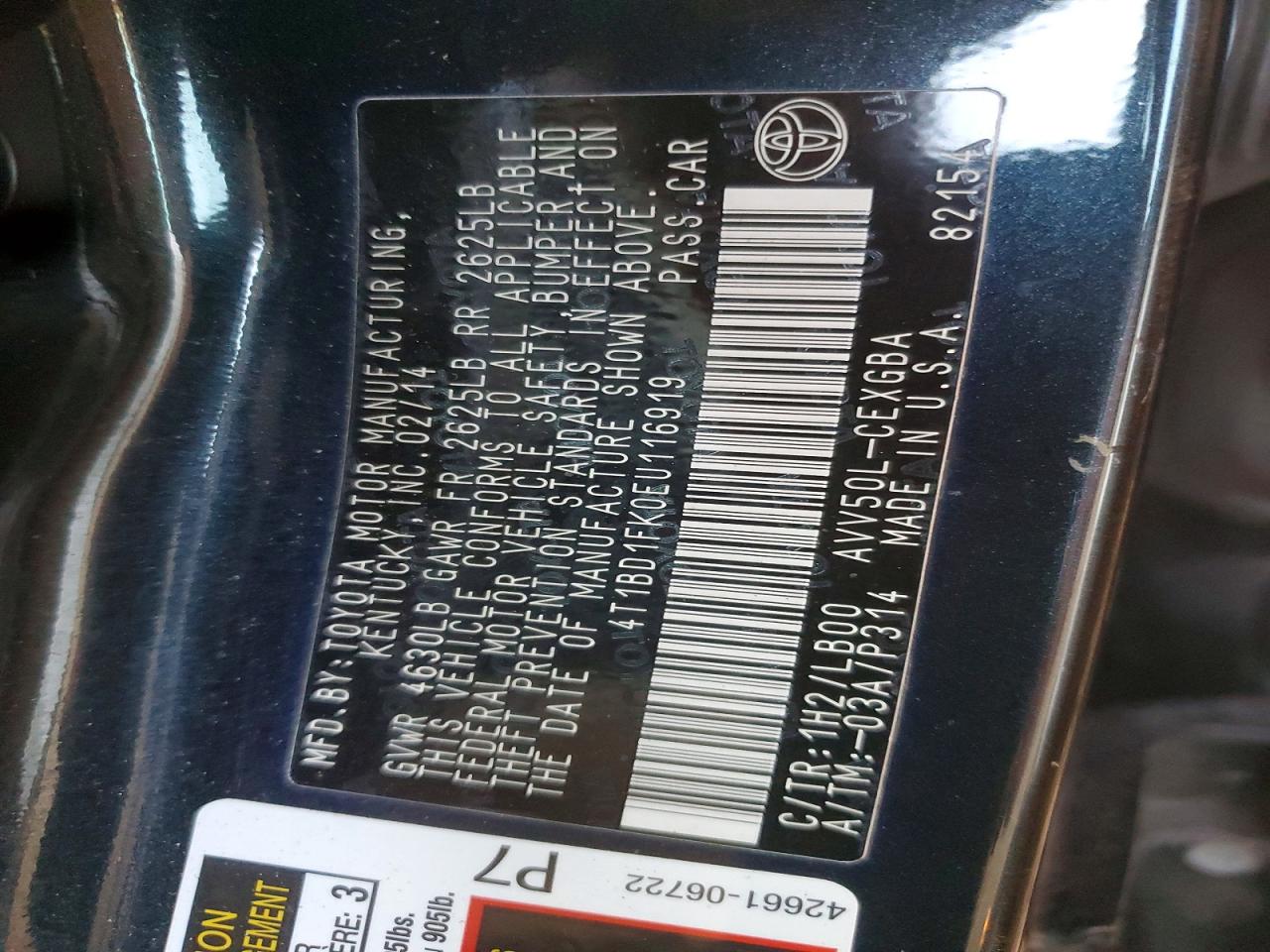 2014 TOYOTA CAMRY HYBRID photo 12