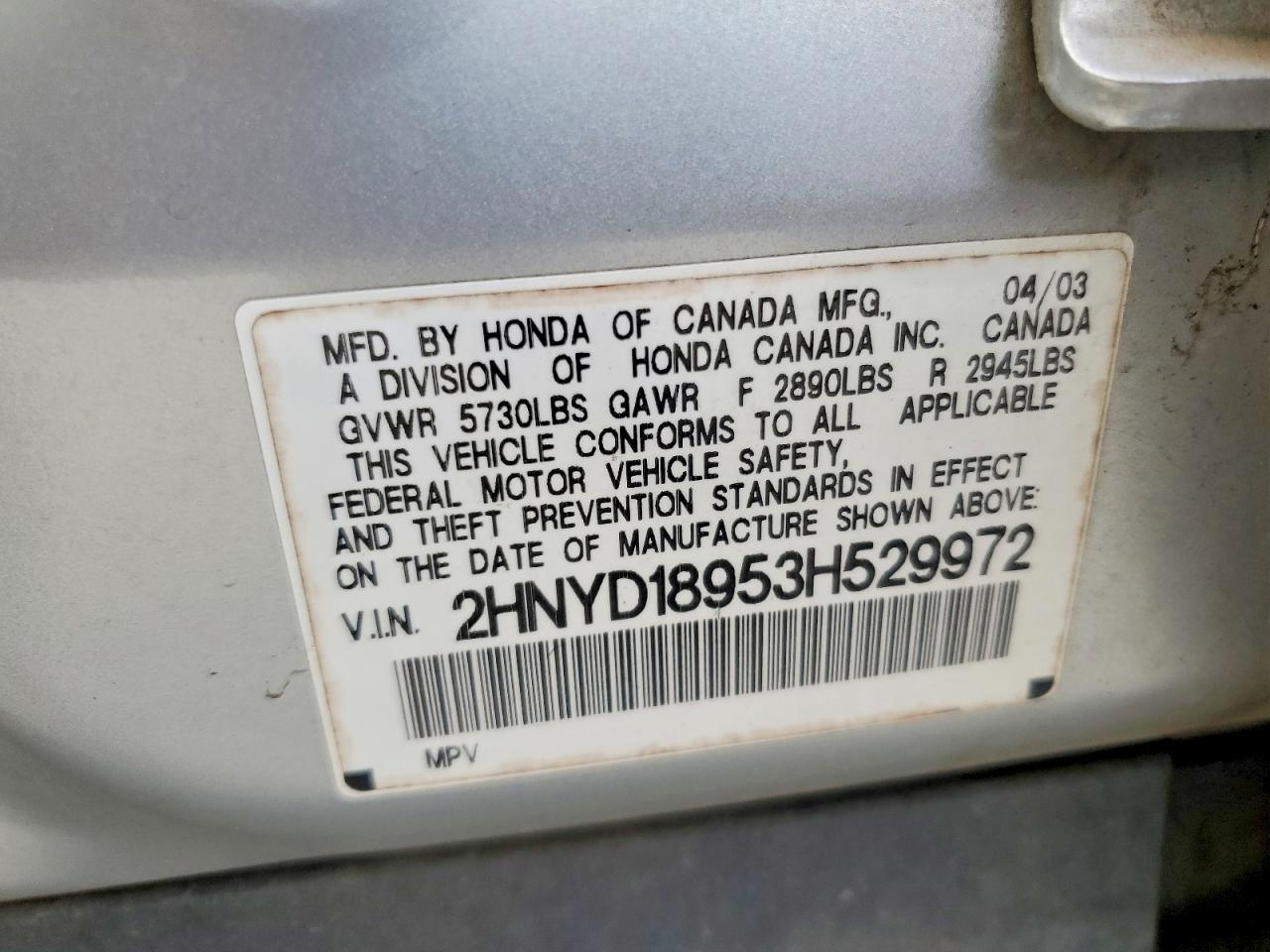 2003 ACURA MDX TOURING photo 12