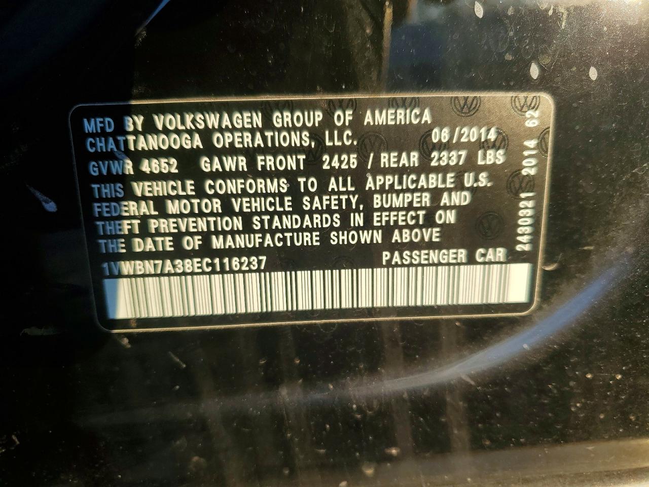 2014 VOLKSWAGEN PASSAT SE photo 12