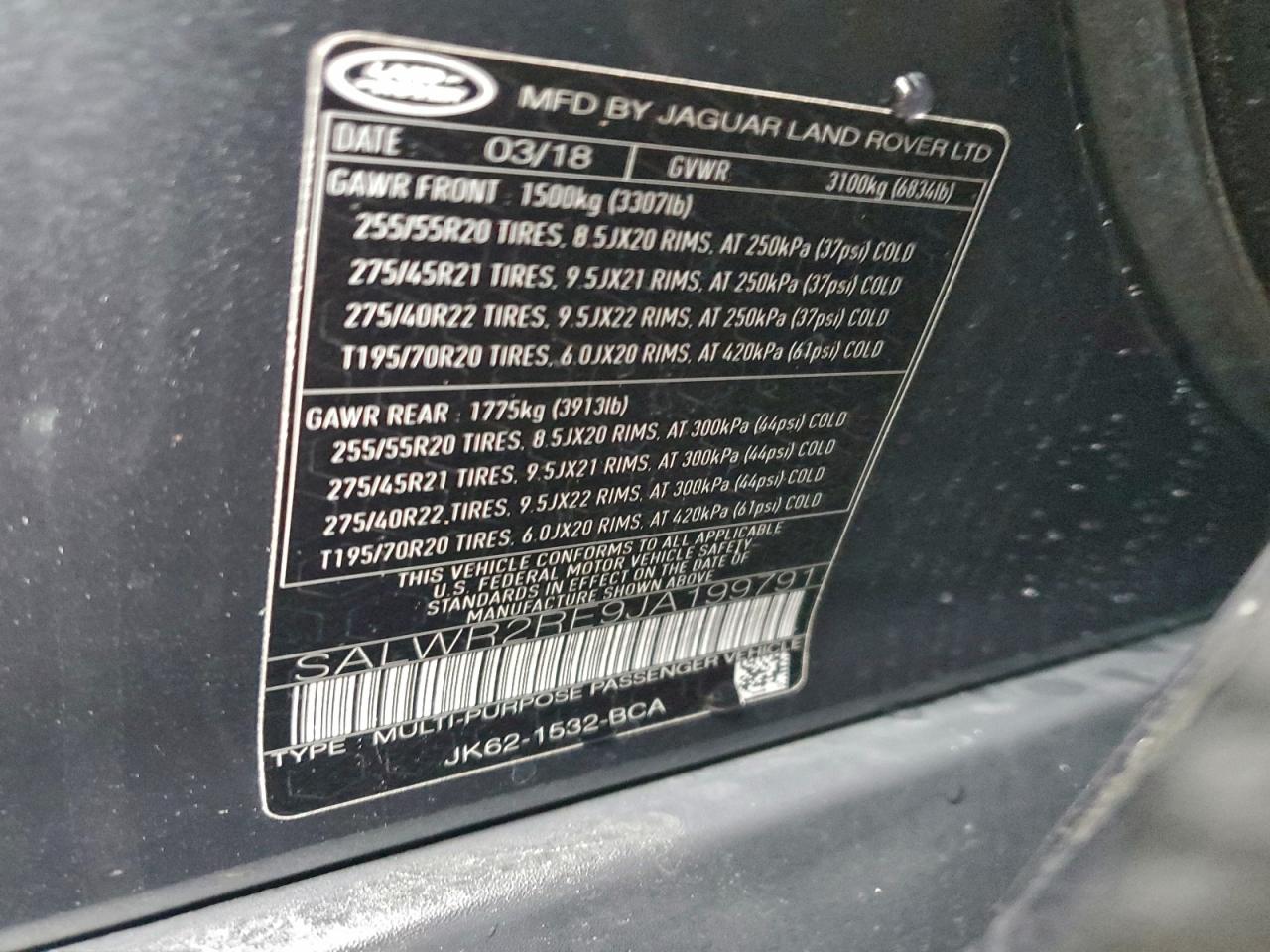 2018 LAND ROVER RANGE ROVER SPORT SUPERCHARGED DYNAMIC photo 13