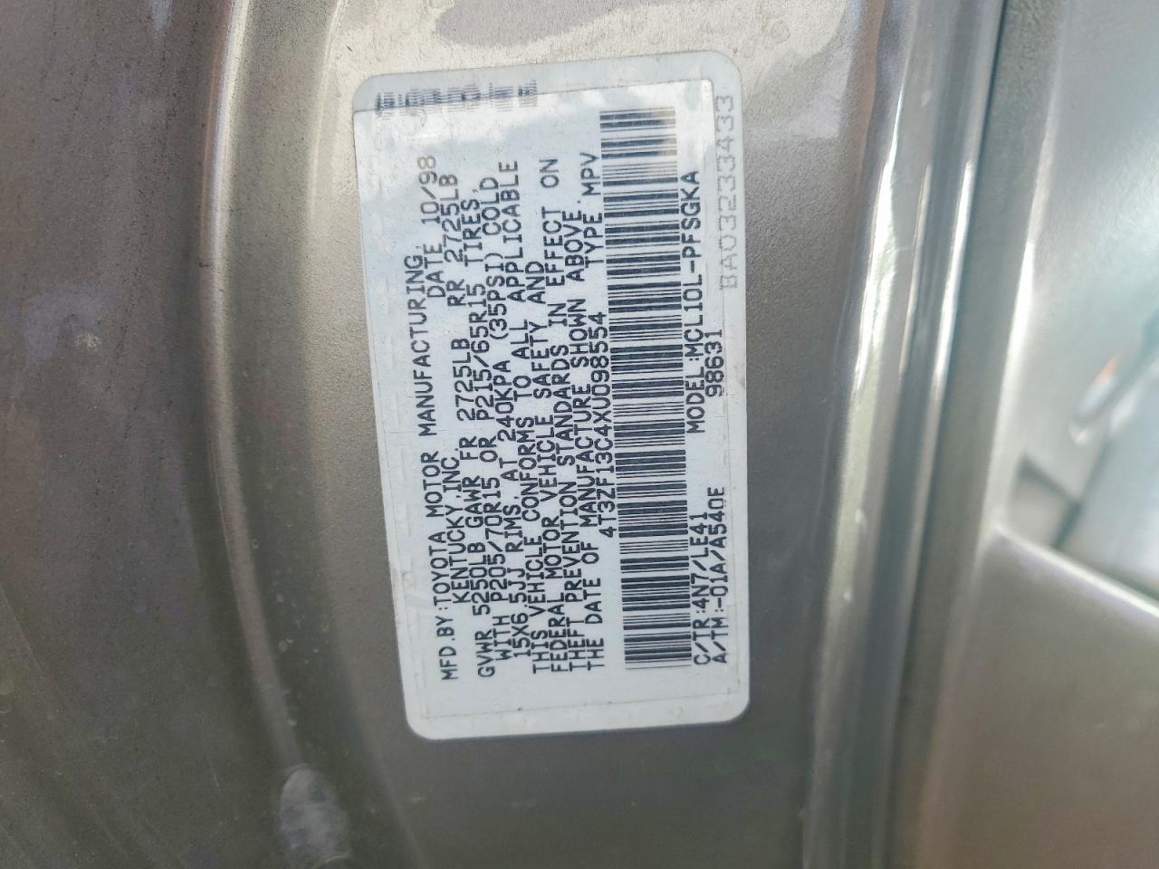 1999 TOYOTA SIENNA LE photo 25