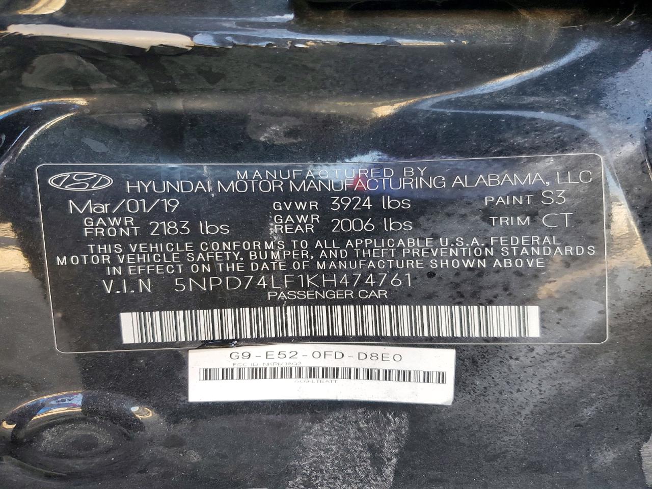 2019 HYUNDAI ELANTRA SE photo 12