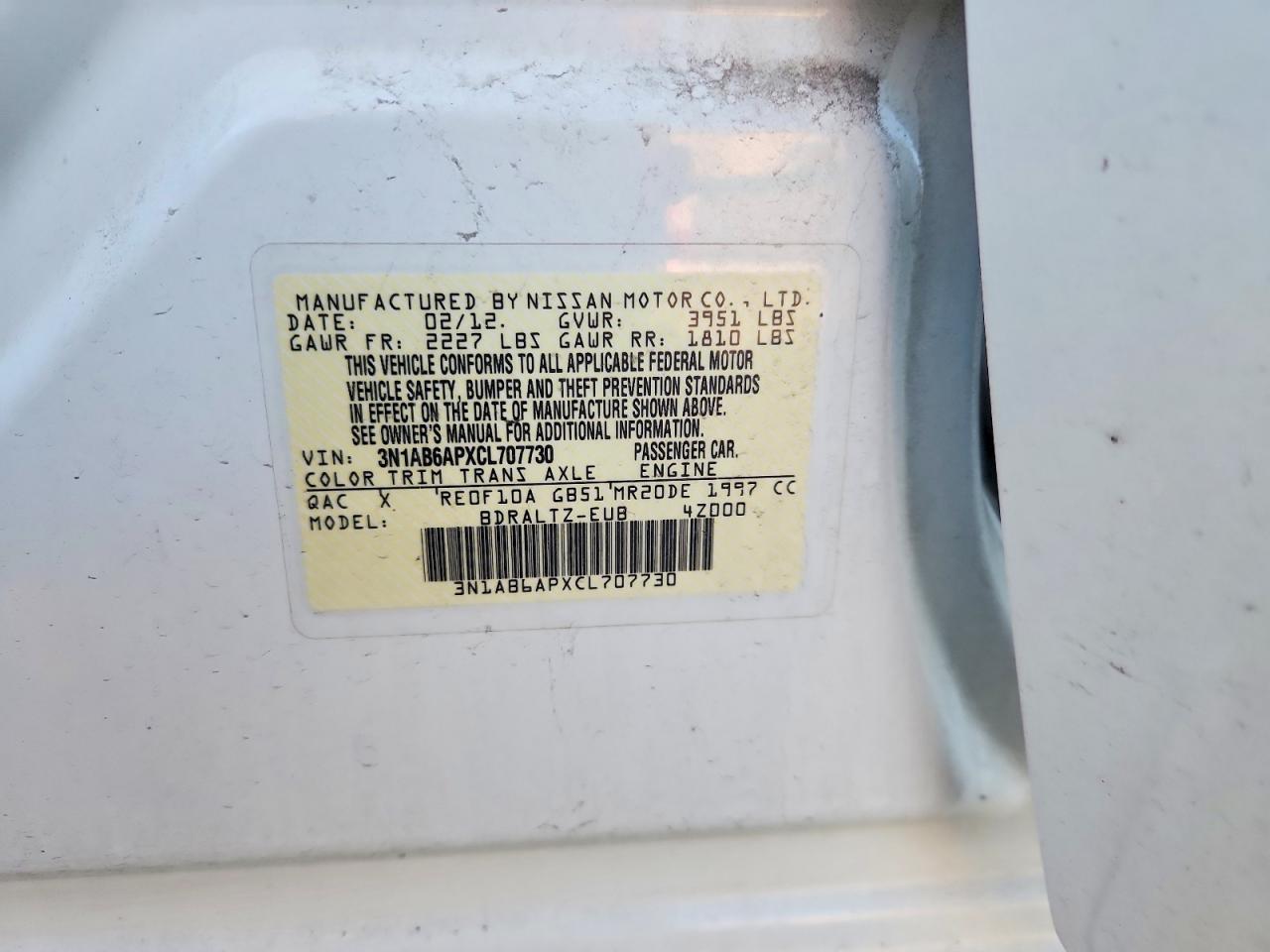 2012 NISSAN SENTRA 2.0 photo 12