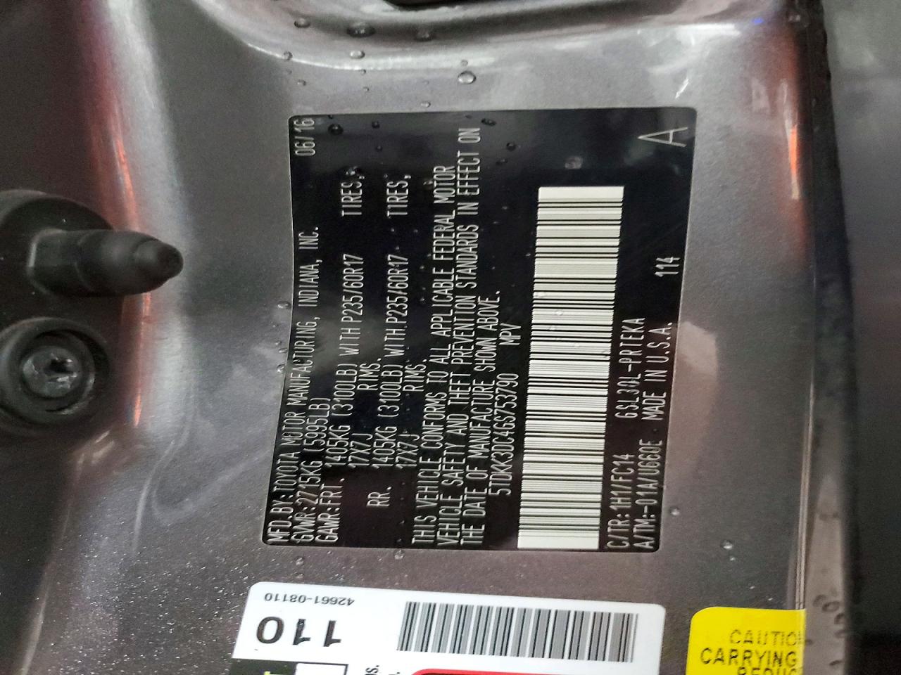 2016 TOYOTA SIENNA LE 8-PASSENGER photo 14