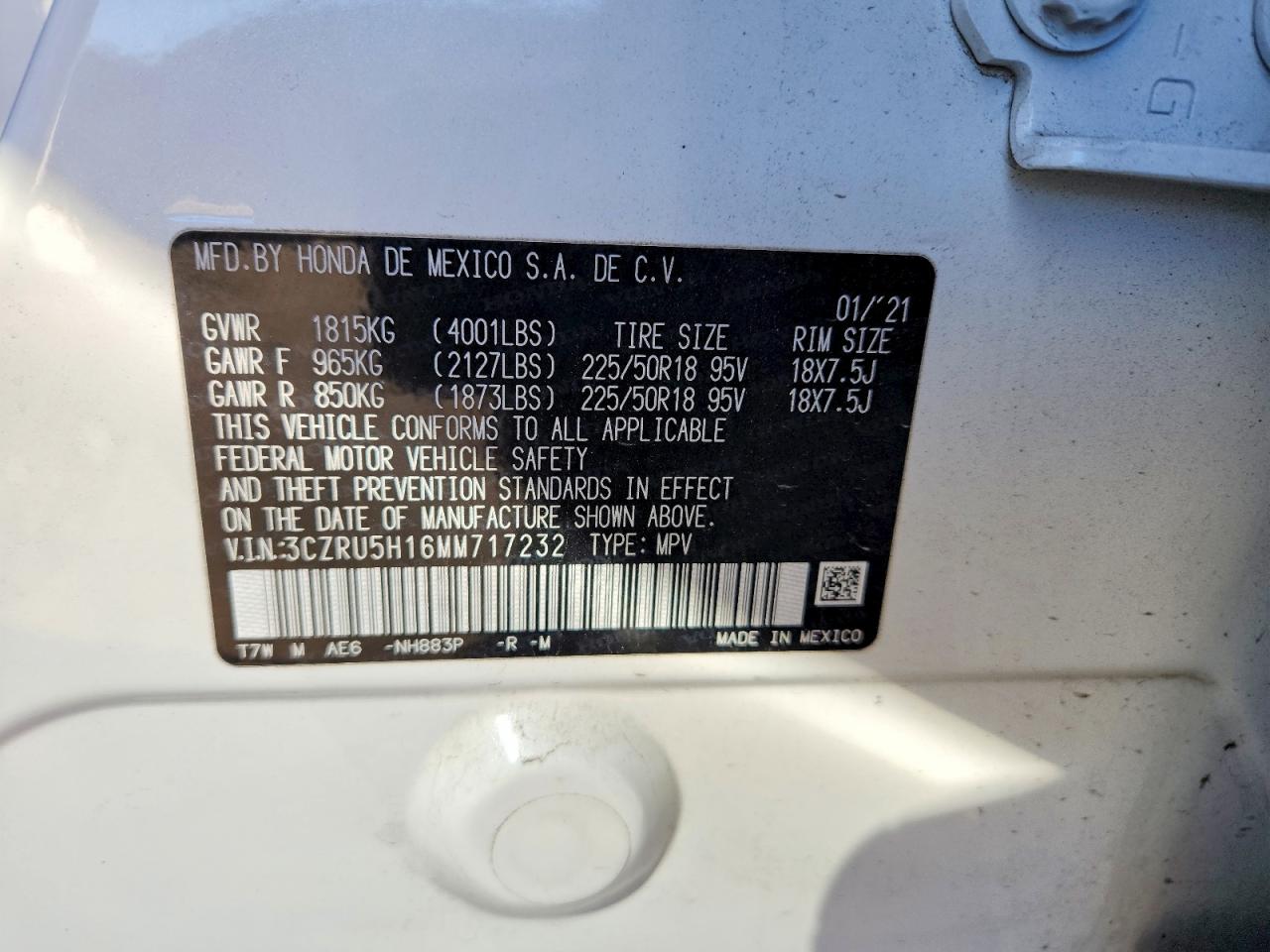 2021 HONDA HR-V SPORT photo 13