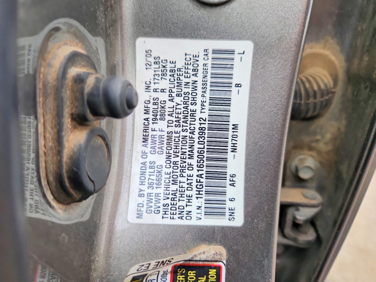 2006 HONDA CIVIC LX photo 13