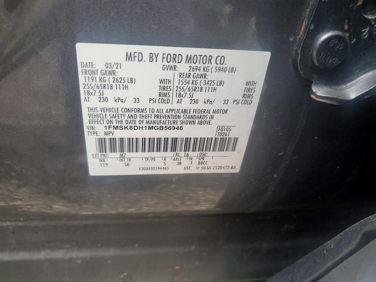2021 FORD EXPLORER XLT photo 13