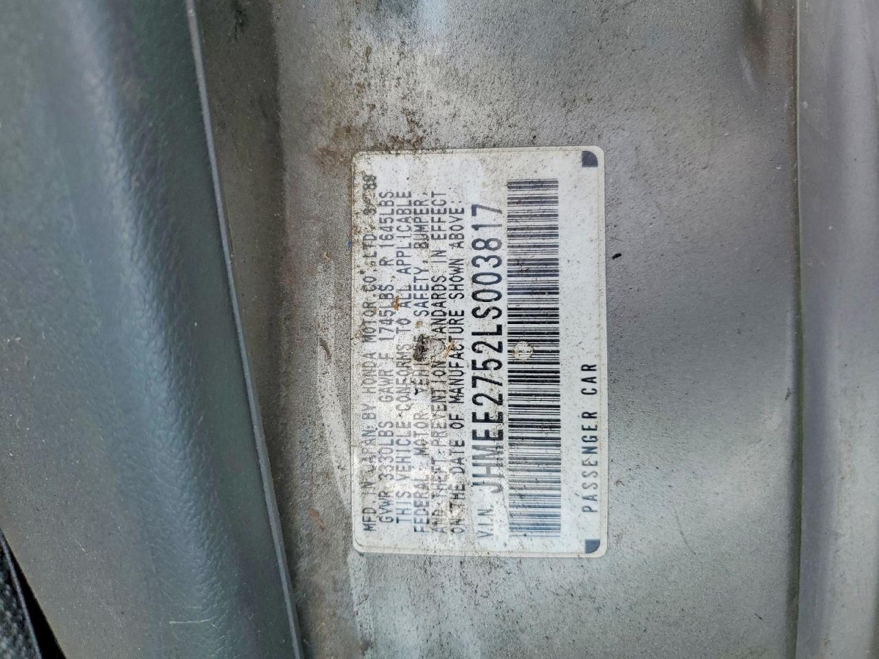 1990 HONDA CIVIC photo 12