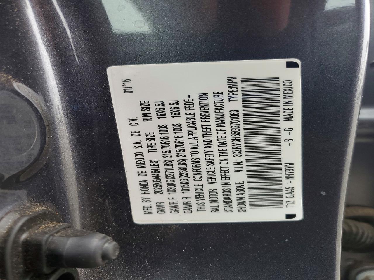 2016 HONDA CR-V LX photo 13