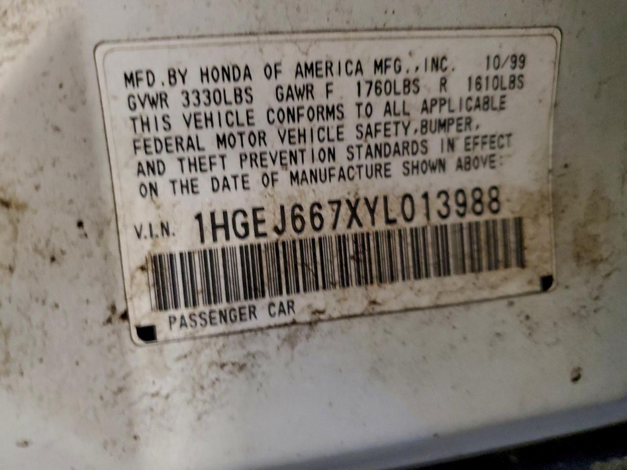 2000 HONDA CIVIC LX photo 12