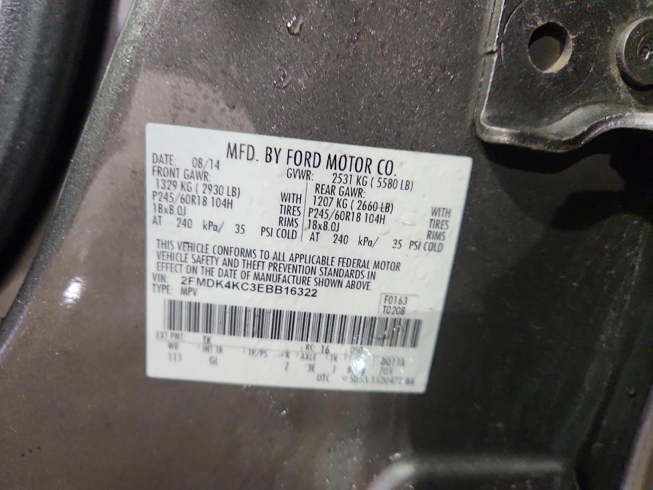 2014 FORD EDGE LIMITED photo 13
