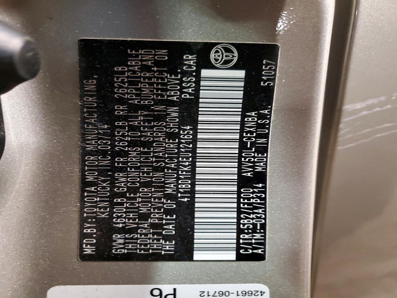 2014 TOYOTA CAMRY HYBRID photo 12
