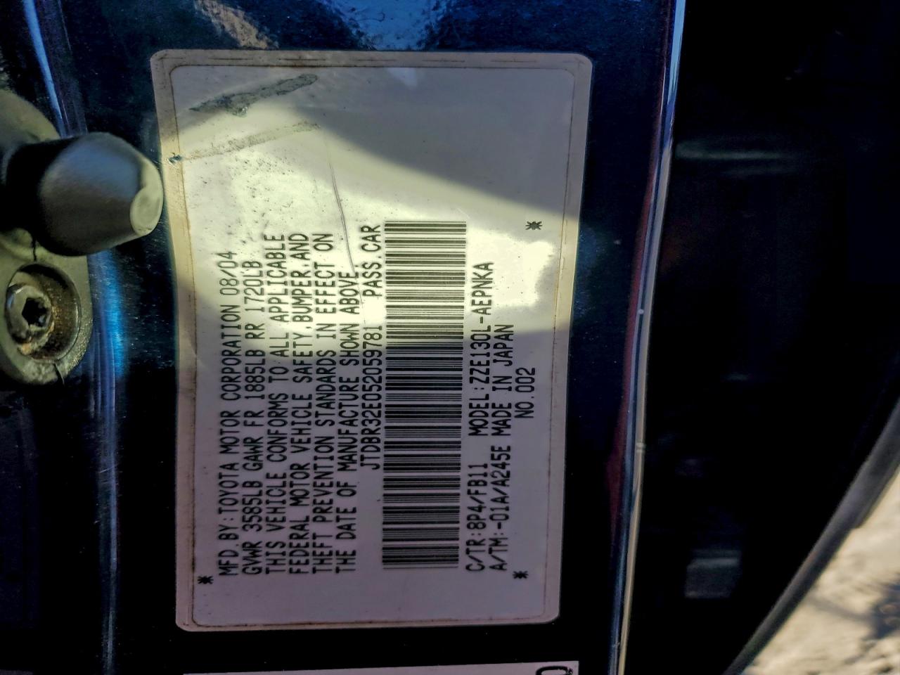 2005 TOYOTA COROLLA CE photo 12