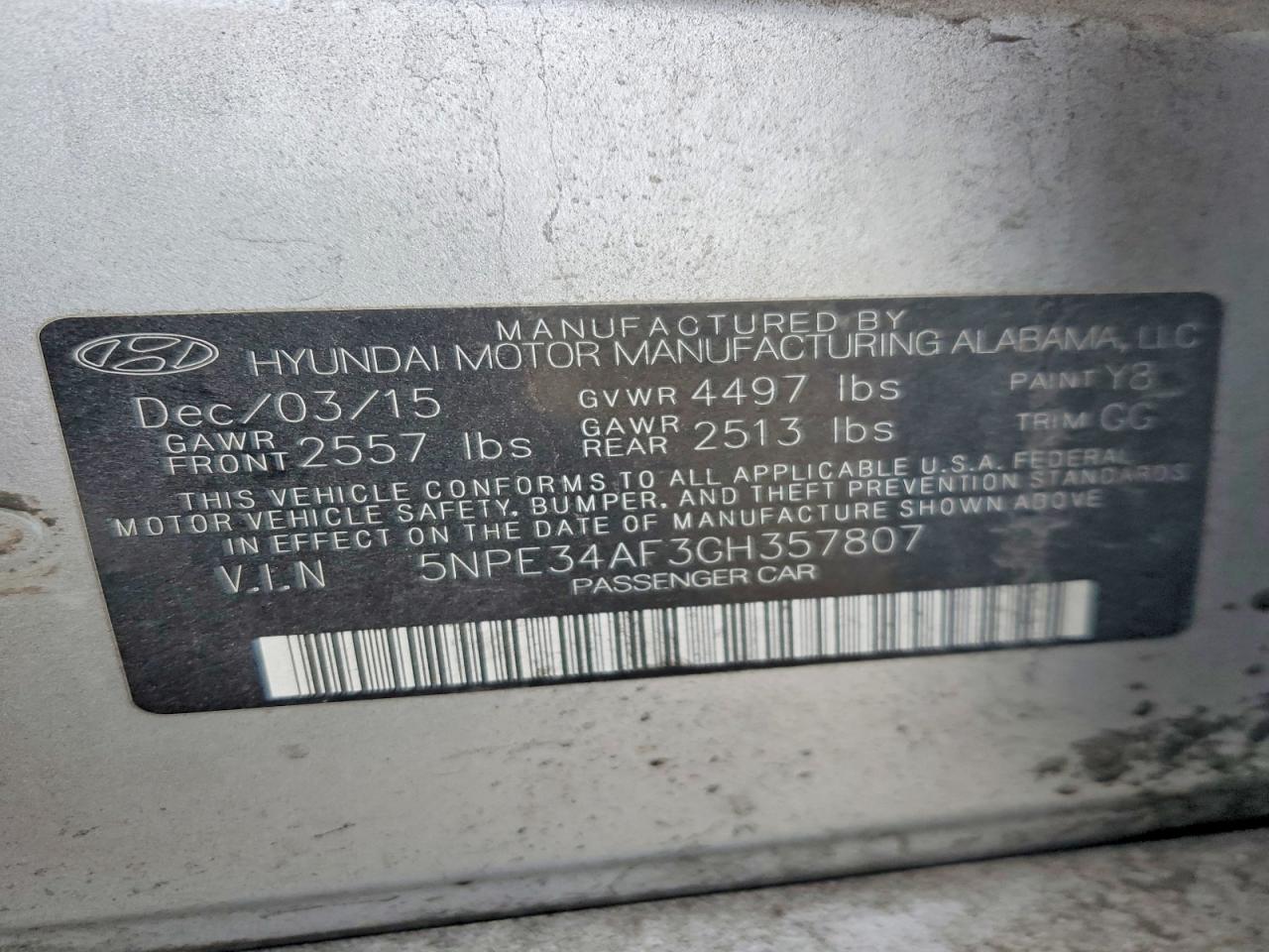 2016 HYUNDAI SONATA SPORT photo 23