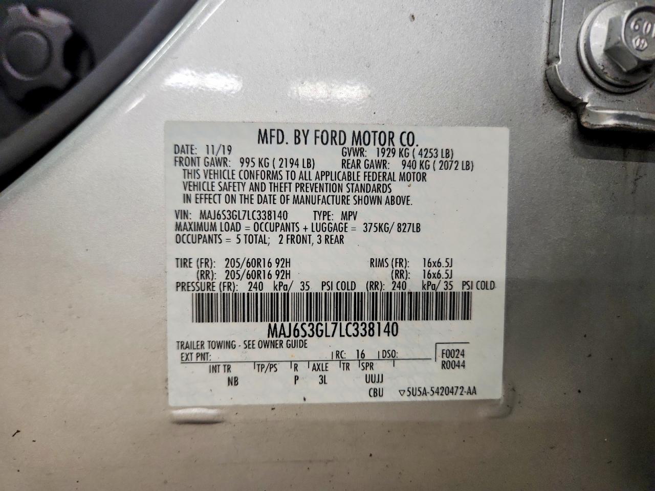 2020 FORD ECOSPORT SE photo 13