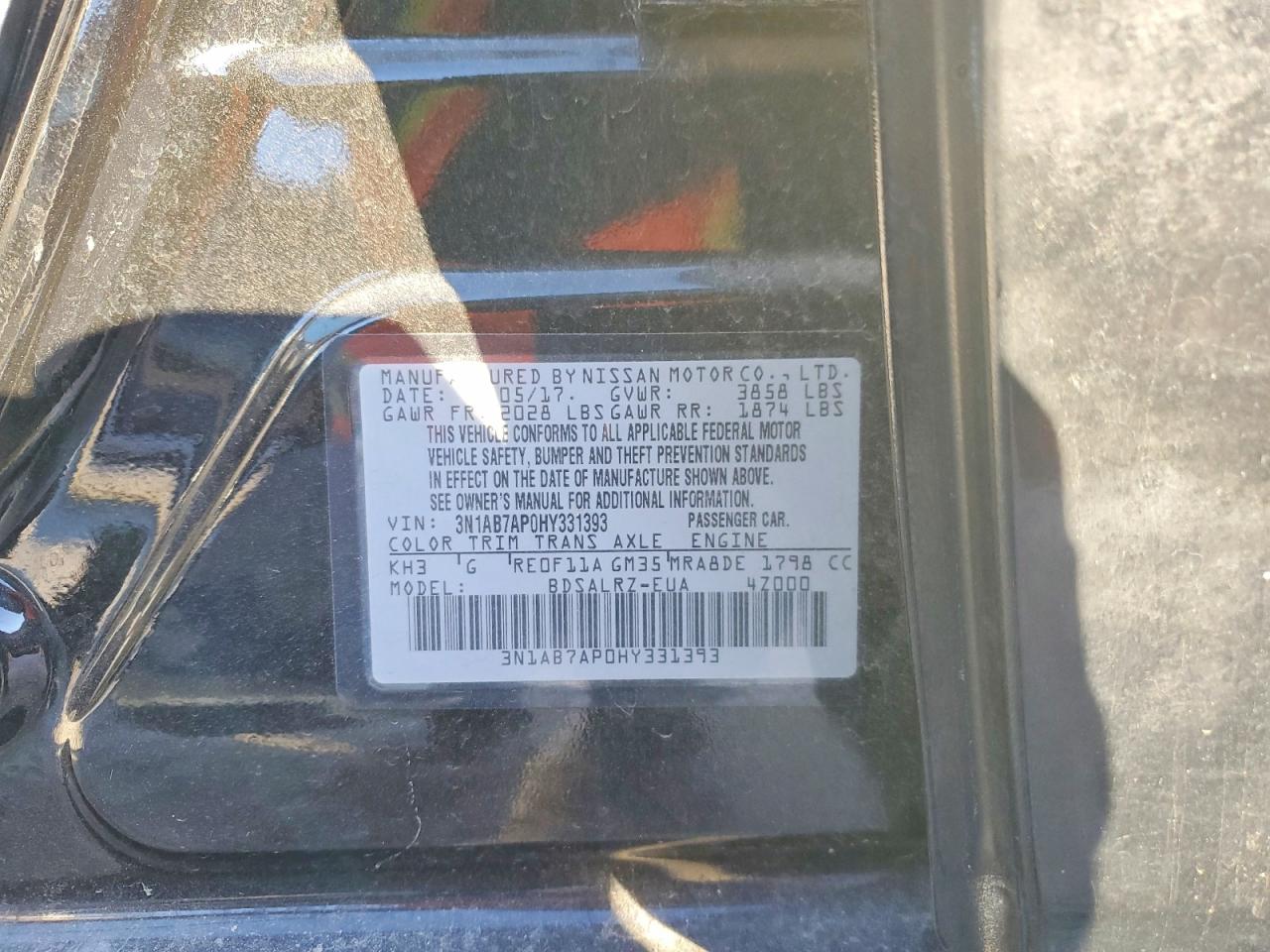 2017 NISSAN SENTRA S photo 13