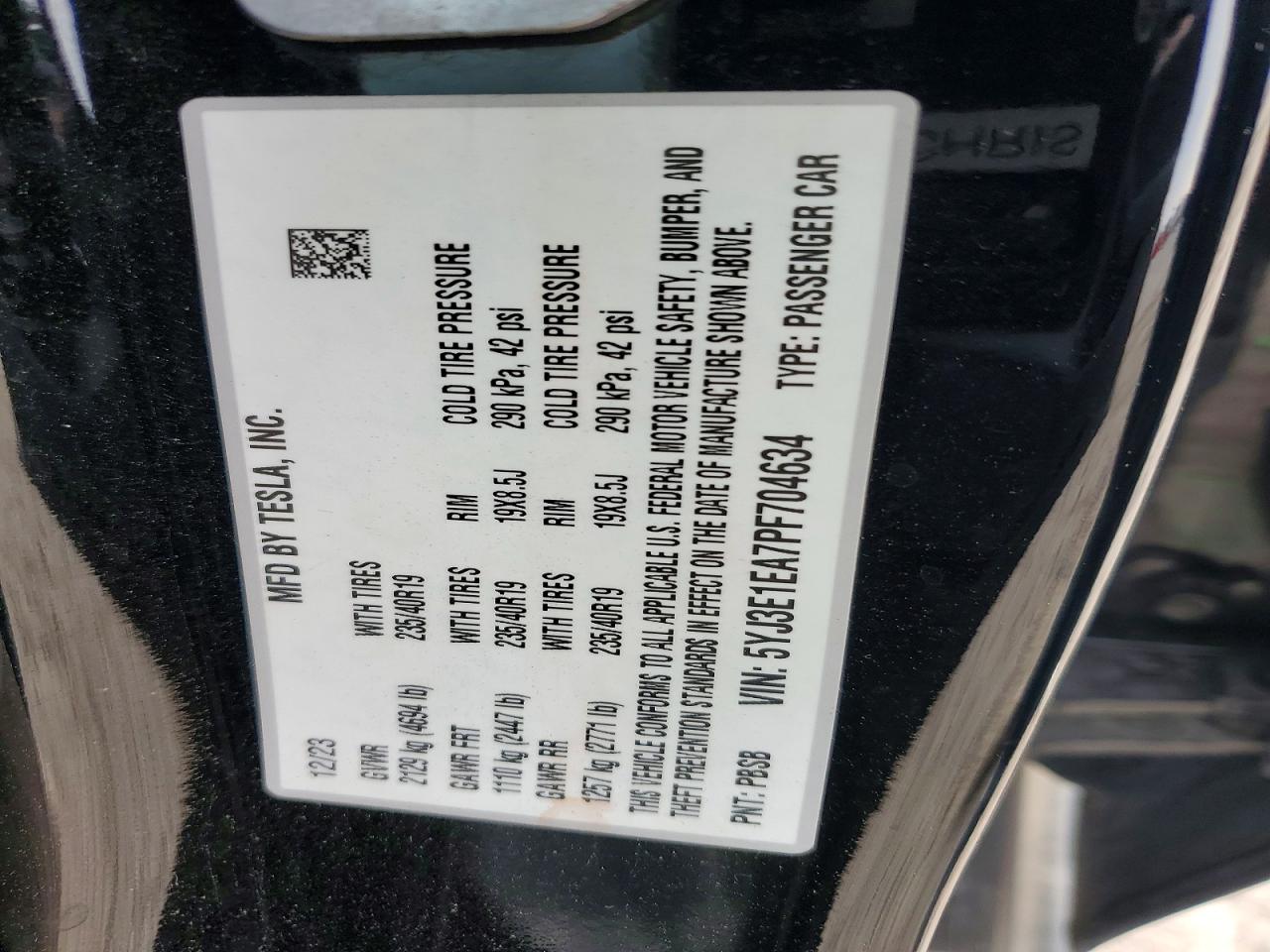 2023 TESLA MODEL 3 photo 12