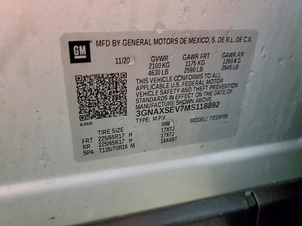 2021 CHEVROLET EQUINOX LS photo 14