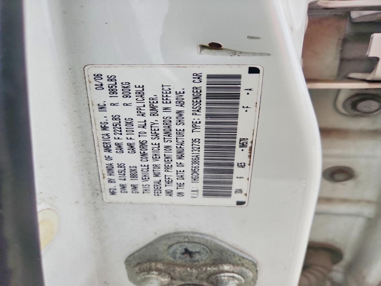 2006 HONDA ACCORD SE photo 12